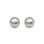 Aros de Perla Mallorca Gris en Plata 925