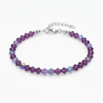 Pulsera de Cristales Morado Oscuro