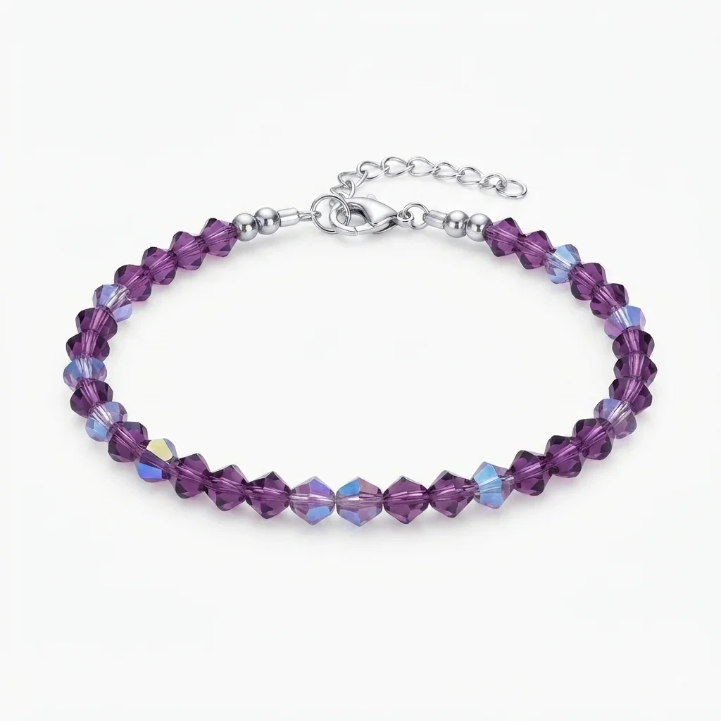 Pulsera de Cristales Morado Oscuro