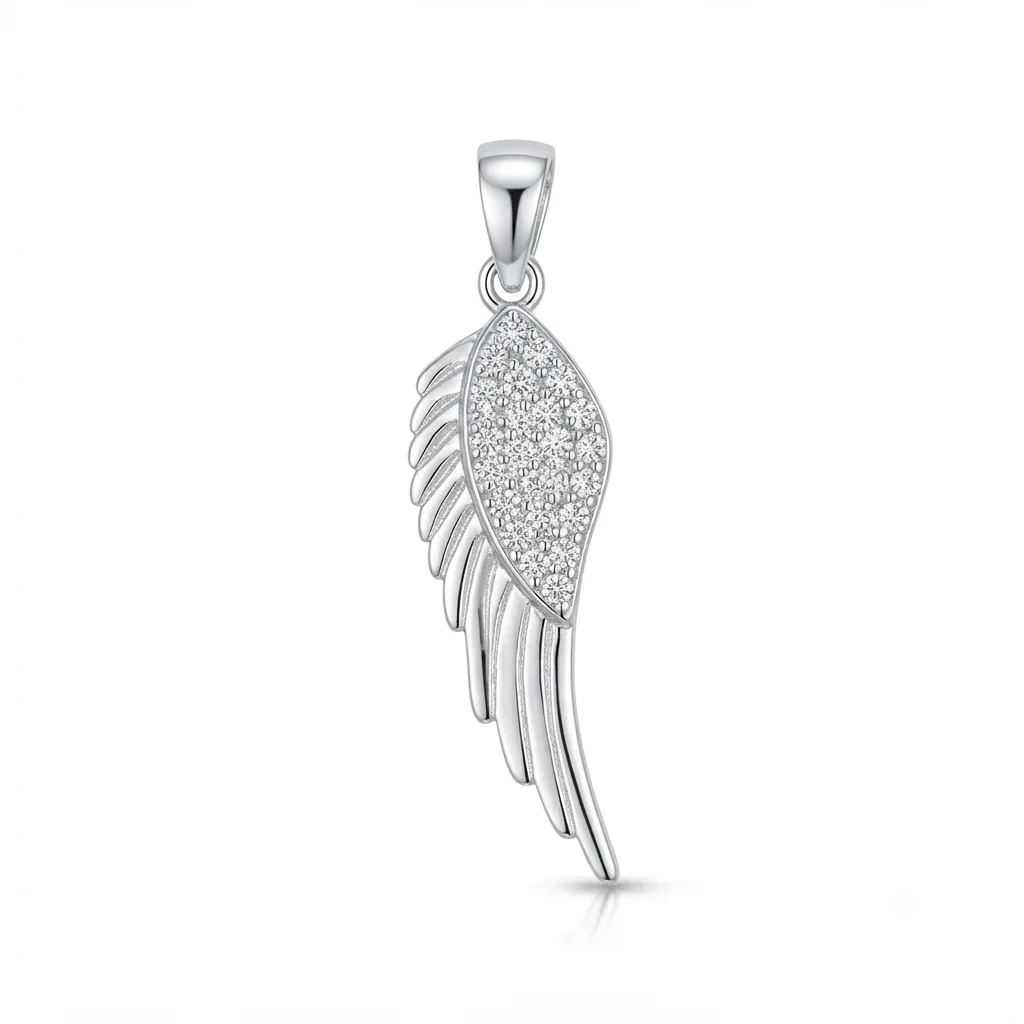 Colgante Ala de Ángel en Plata 925 con Circones