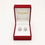 Aros de Perla Mallorca Lila en Plata 925