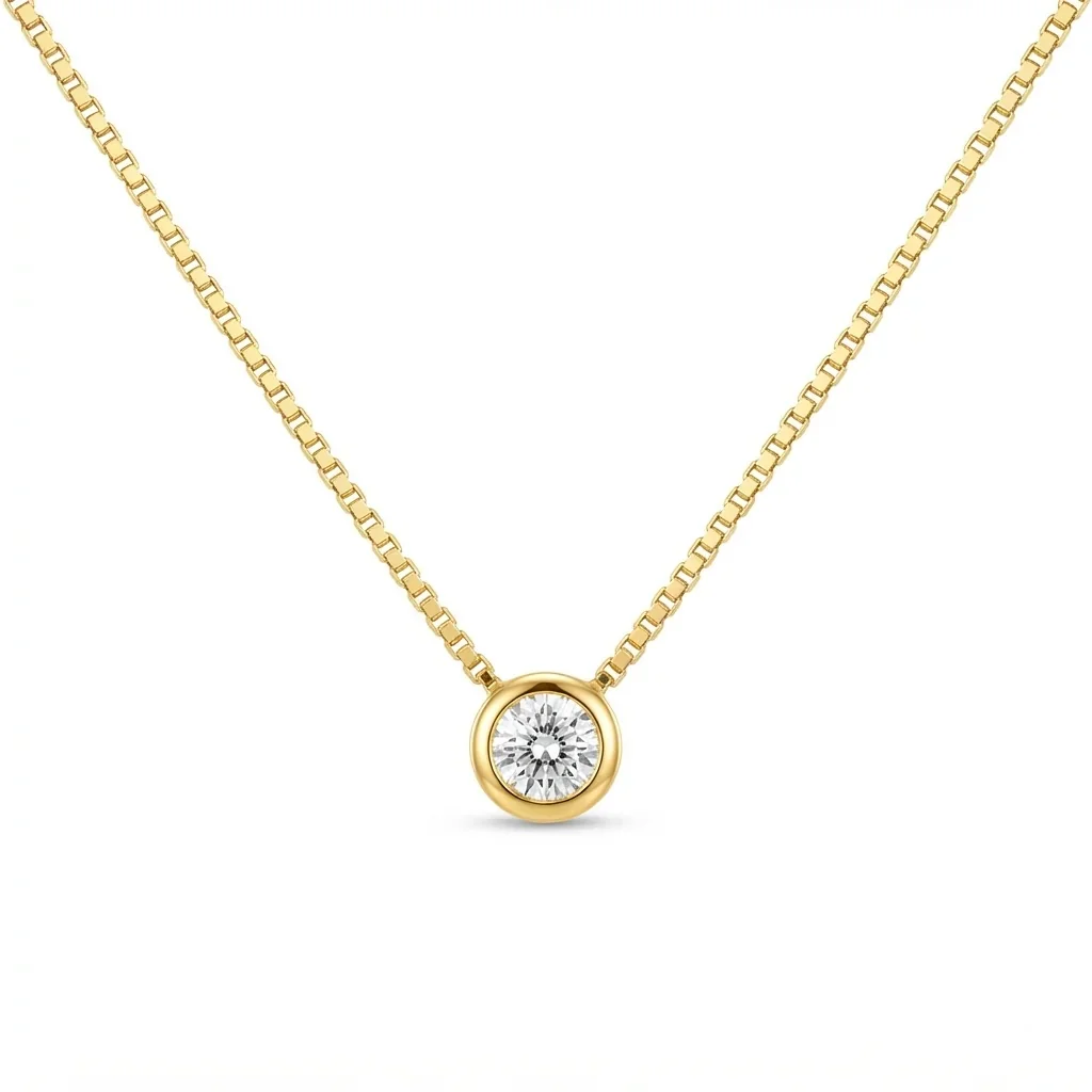 Collar Punto de Luz en Plata 925 con Oro