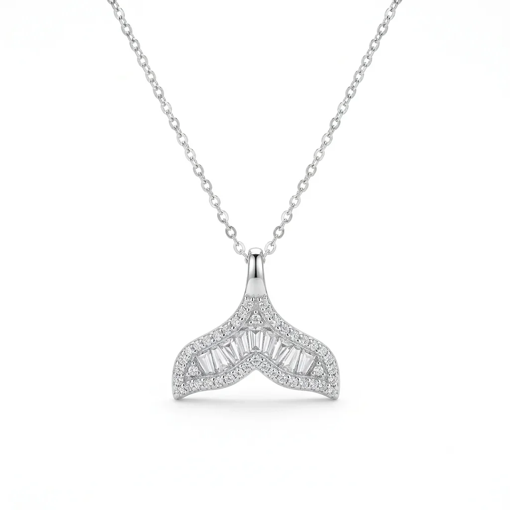 Collar Cola de Ballena con Circones en Plata 925