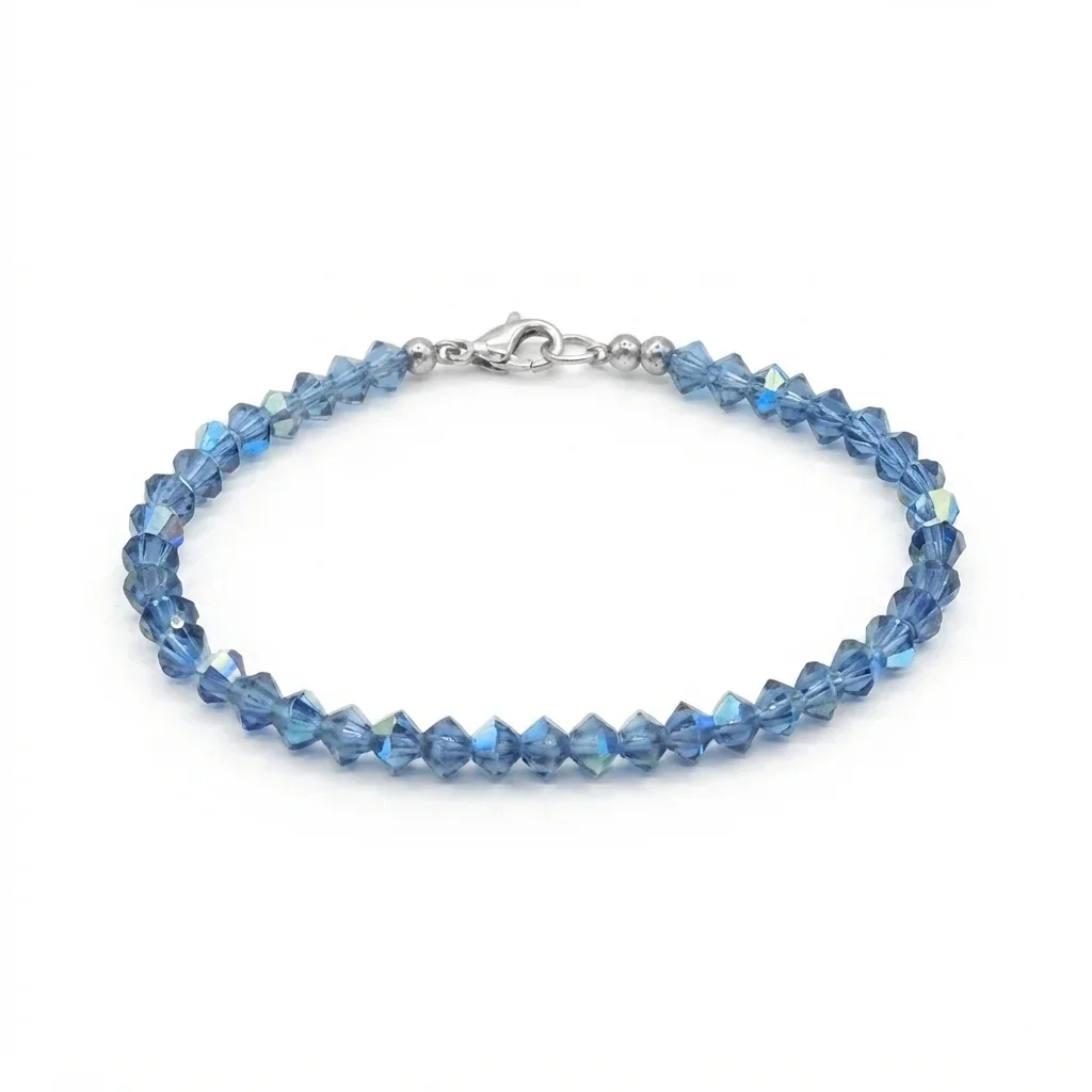 Pulsera de Cristales Azul Petróleo