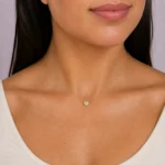 Collar Punto de Luz Corazón en Plata 925 con Oro
