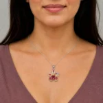 Colgante Flor con Flores Secas Naturales en Plata 925