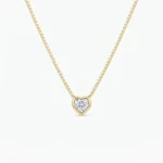 Collar Punto de Luz Corazón en Plata 925 con Oro