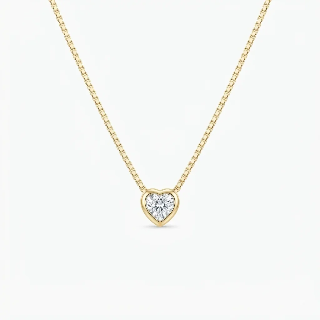 Collar Punto de Luz Corazón en Plata 925 con Oro