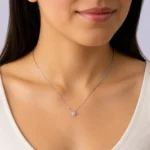 Collar Punto de Luz de 4 Garras en Plata 925