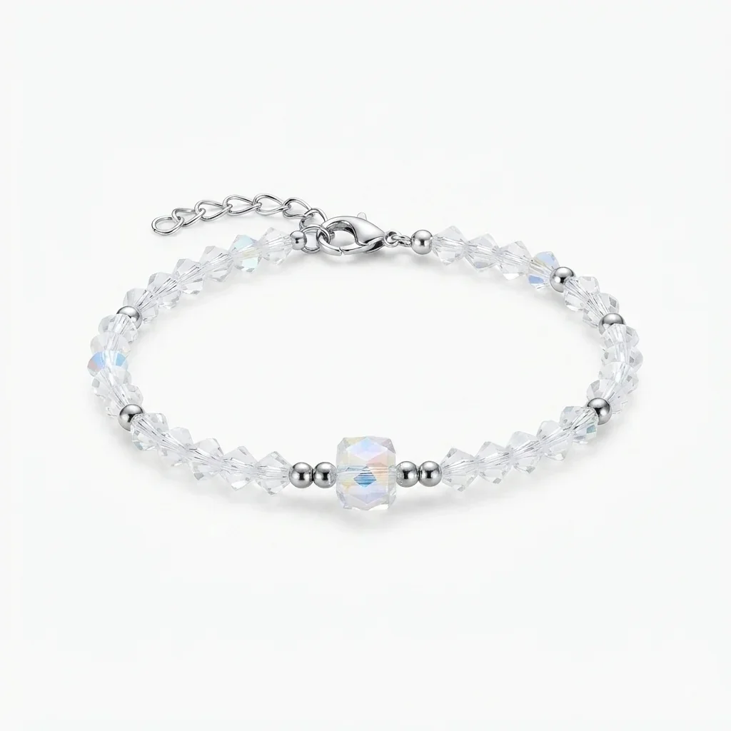 Pulsera de Cristales con Cubo Tornasol