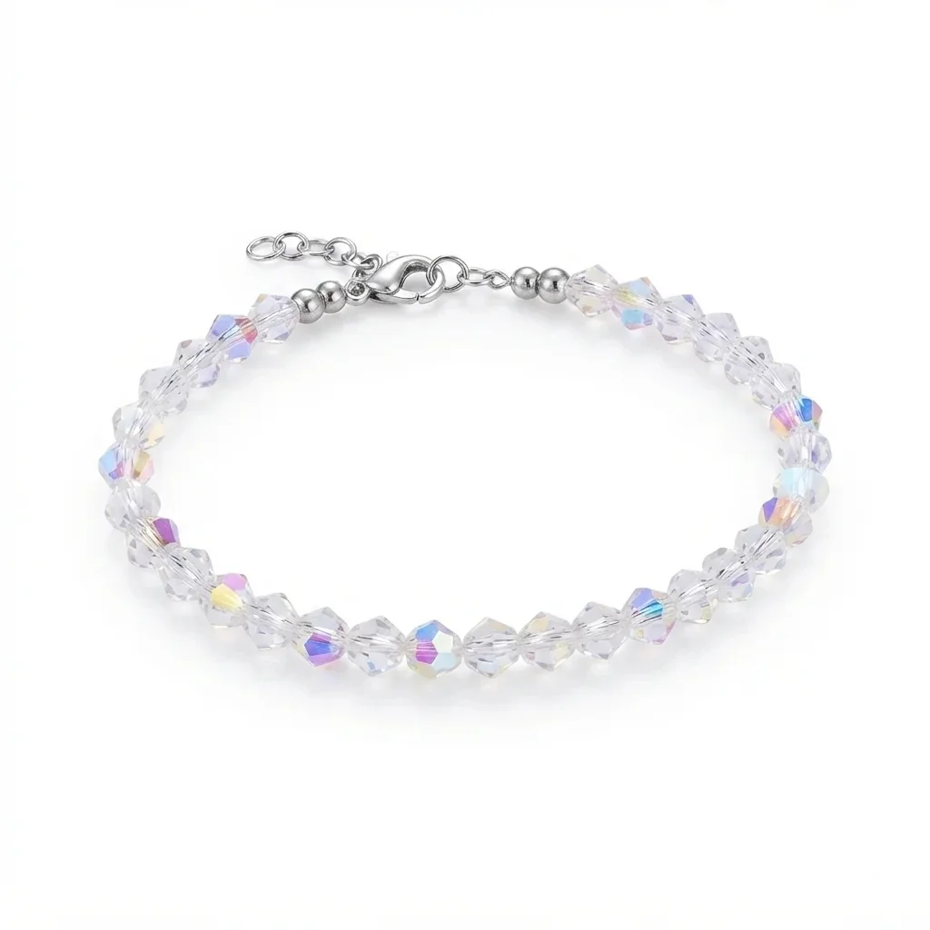 Pulsera de Cristales Tornasol Transparente