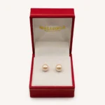 Aros de Perla Mallorca Rosa en Plata 925
