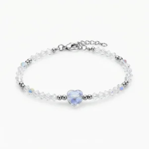 Pulsera de Cristales con Corazón Tornasol