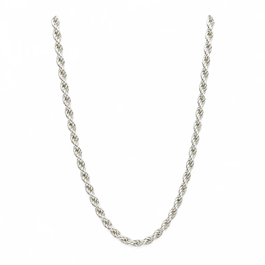 Cadena de plata turbillón facetada