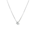 Collar Punto de Luz de 4 Garras en Plata 925