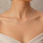 Cadena de Plata Veneciana 40 cm puesta