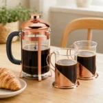 Set Cafetera Francesa Cobrizada con 2 Tazas