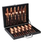 Set de Cubiertos Cobrizado 24 Piezas con Estuche